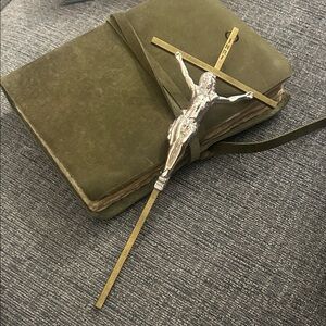 Vintage Metal Crucifix Wall Cross | Mid Century Catholic Decor